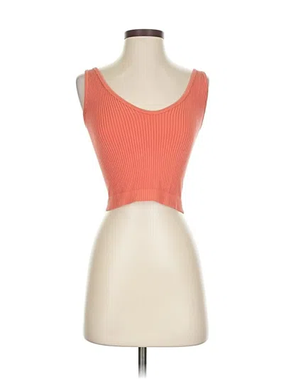 Pre-owned Assorted Brands Tank Top Orange Strapless Neckline Tops