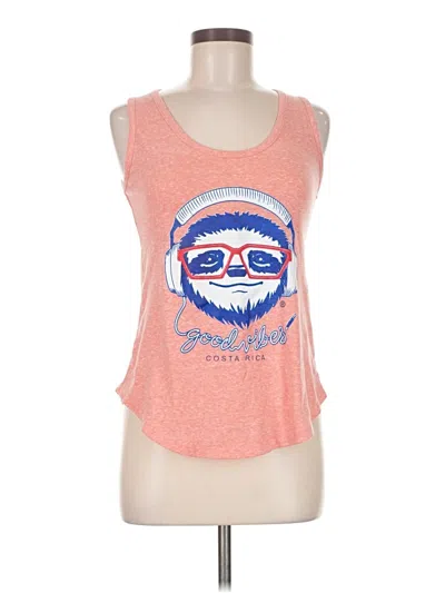 Pre-owned Assorted Brands Tank Top Orange Strapless Neckline Tops