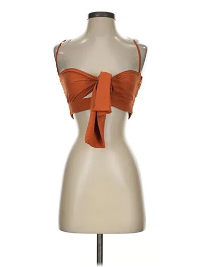 Pre-owned Assorted Brands Tank Top Orange Strapless Neckline Tops