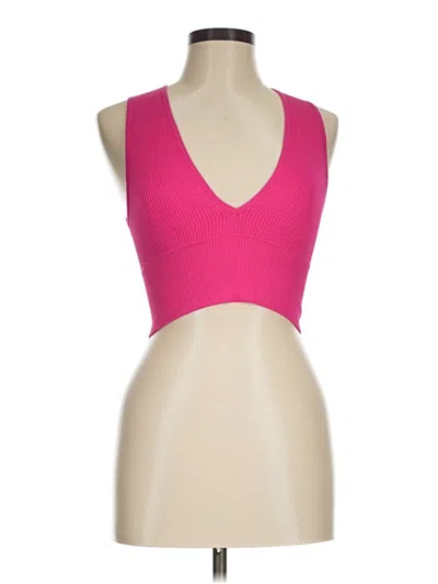 Pre-owned Assorted Brands Tank Top Pink Plunge Neckline Tops