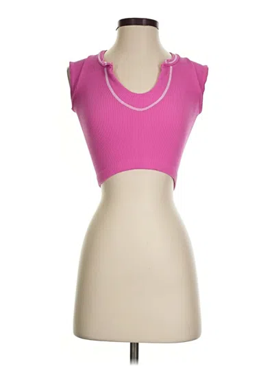 Pre-owned Assorted Brands Tank Top Pink Strapless Neckline Tops