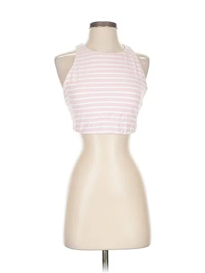 Pre-owned Assorted Brands Tank Top Pink Stripes Pattern Halter Neckline Tops