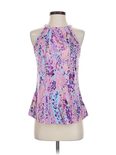 Pre-owned Assorted Brands Tank Top Purple Halter Neckline Tops