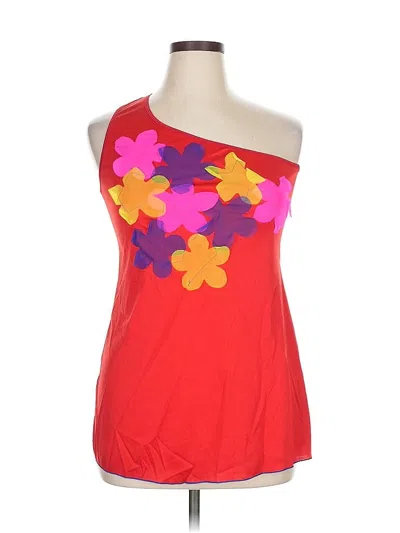 Pre-owned Assorted Brands Tank Top Red One Shoulder Neckline Tops