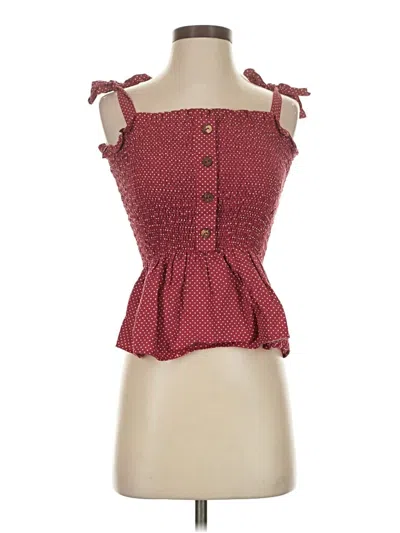 Pre-owned Assorted Brands Tank Top Red Strapless Neckline Tops