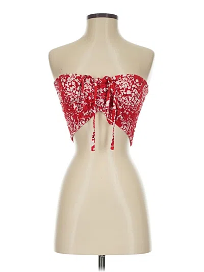 Pre-owned Assorted Brands Tank Top Red Strapless Neckline Tops