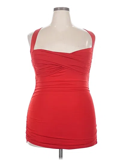 Pre-owned Assorted Brands Tank Top Red Strapless Neckline Tops
