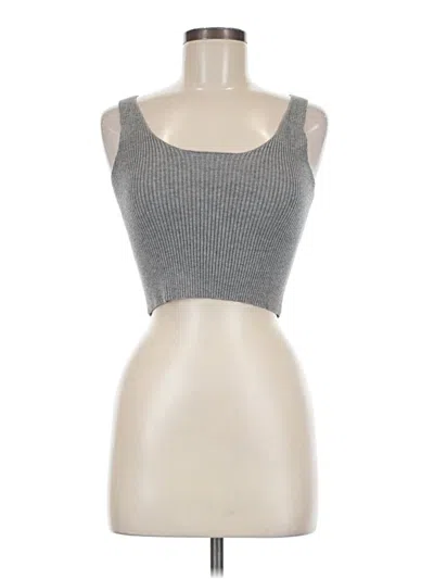 Pre-owned Assorted Brands Tank Top Silver Strapless Neckline Tops