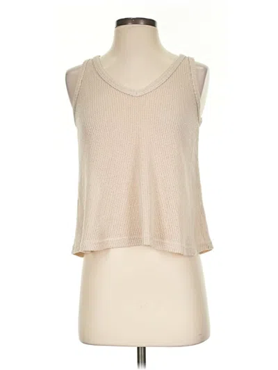 Pre-owned Assorted Brands Tank Top Tan Halter Neckline Tops