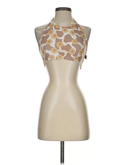 Pre-owned Assorted Brands Tank Top Tan Halter Neckline Tops