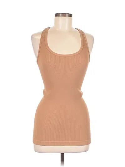 Pre-owned Assorted Brands Tank Top Tan Halter Neckline Tops