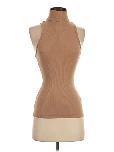 Pre-owned Assorted Brands Tank Top Tan Halter Neckline Tops