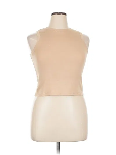 Pre-owned Assorted Brands Tank Top Tan Halter Neckline Tops In Brown