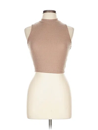 Pre-owned Assorted Brands Tank Top Tan Halter Neckline Tops In Brown