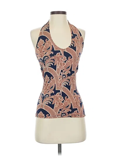 Pre-owned Assorted Brands Tank Top Tan Halter Neckline Tops In Brown