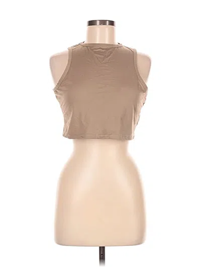 Pre-owned Assorted Brands Tank Top Tan Halter Neckline Tops In Brown