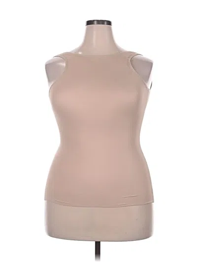 Pre-owned Assorted Brands Tank Top Tan Halter Neckline Tops In Brown