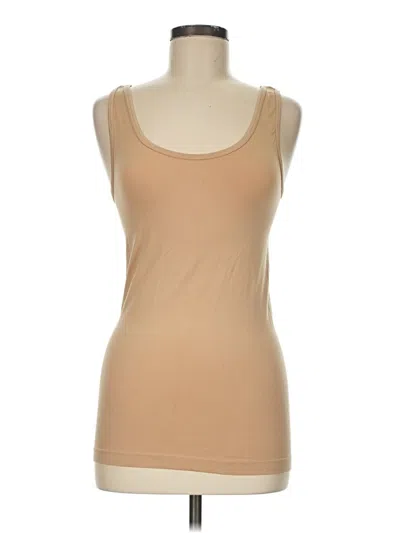 Pre-owned Assorted Brands Tank Top Tan Square Neckline Tops