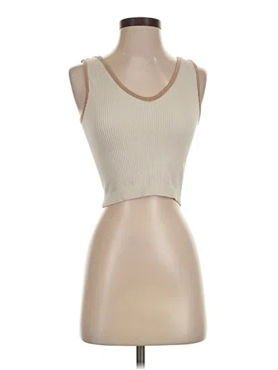 Pre-owned Assorted Brands Tank Top Tan Strapless Neckline Tops