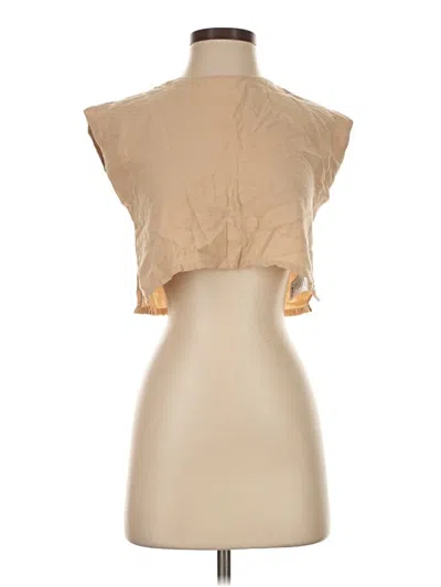 Pre-owned Assorted Brands Tank Top Tan Strapless Neckline Tops