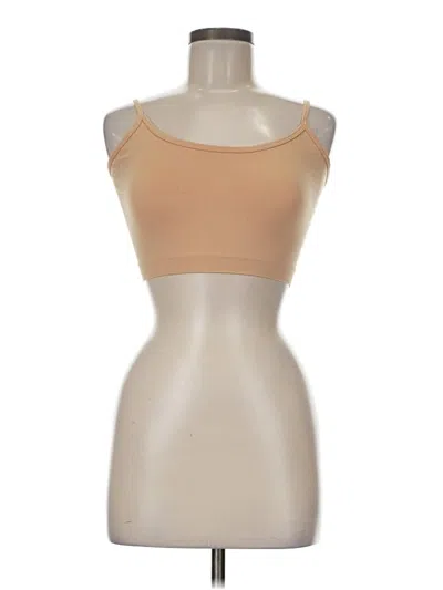 Pre-owned Assorted Brands Tank Top Tan Strapless Neckline Tops