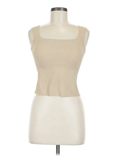 Pre-owned Assorted Brands Tank Top Tan Strapless Neckline Tops