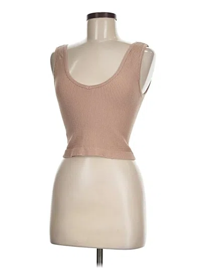 Pre-owned Assorted Brands Tank Top Tan Strapless Neckline Tops