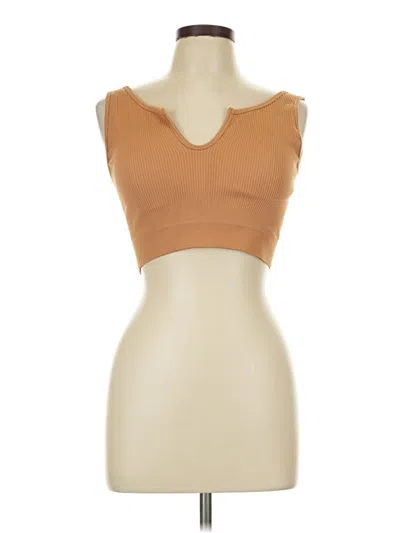 Pre-owned Assorted Brands Tank Top Tan Strapless Neckline Tops