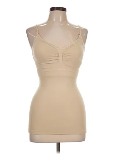 Pre-owned Assorted Brands Tank Top Tan Strapless Neckline Tops
