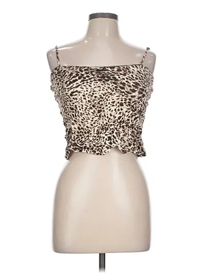 Pre-owned Assorted Brands Tank Top Tan Strapless Neckline Tops
