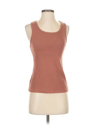 Pre-owned Assorted Brands Tank Top Tan Strapless Neckline Tops In Brown