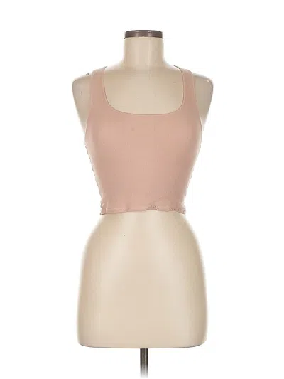 Pre-owned Assorted Brands Tank Top Tan Strapless Neckline Tops In Brown