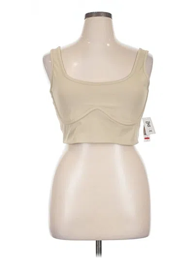 Assorted Brands Tank Top Tan Strapless Neckline Tops In Gray