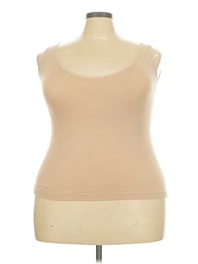 Pre-owned Assorted Brands Tank Top Tan Strapless Neckline Tops In Brown