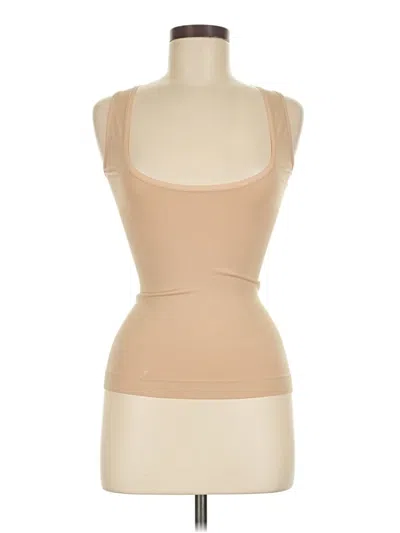 Pre-owned Assorted Brands Tank Top Tan Strapless Neckline Tops In Brown