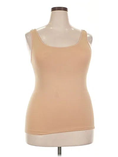 Pre-owned Assorted Brands Tank Top Tan Strapless Neckline Tops In Brown