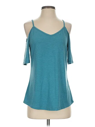 Pre-owned Assorted Brands Tank Top Teal Cold Shoulder Neckline Tops