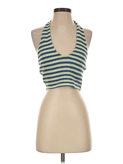 Pre-owned Assorted Brands Tank Top Teal Halter Neckline Tops