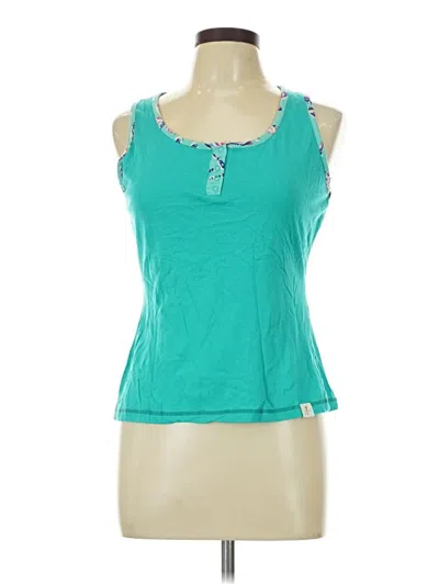 Pre-owned Assorted Brands Tank Top Teal Halter Neckline Tops