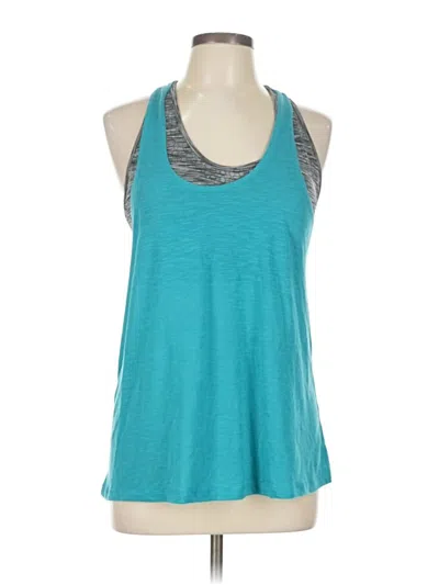 Pre-owned Assorted Brands Tank Top Teal Halter Neckline Tops In Blue