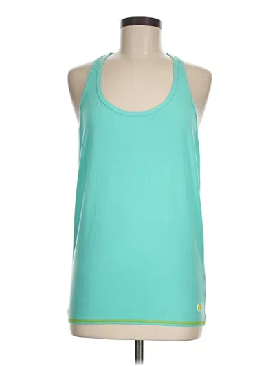 Pre-owned Assorted Brands Tank Top Teal Halter Neckline Tops In Blue