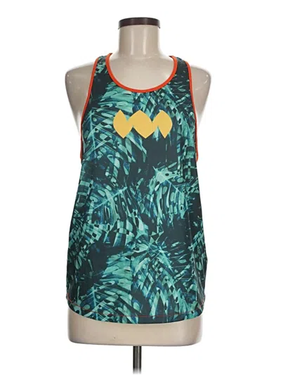 Pre-owned Assorted Brands Tank Top Teal Halter Neckline Tops In Blue