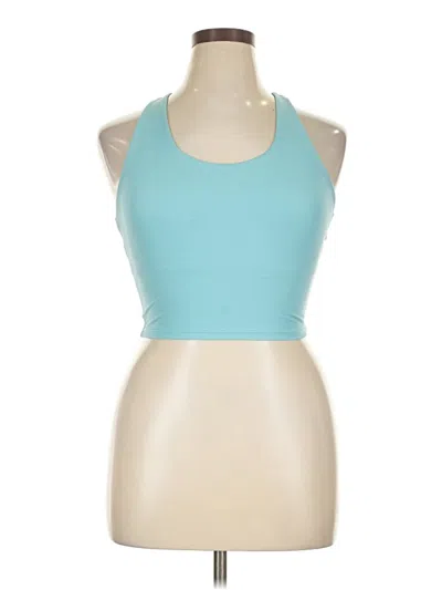 Pre-owned Assorted Brands Tank Top Teal Halter Neckline Tops In Blue