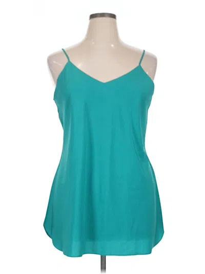Pre-owned Assorted Brands Tank Top Teal Halter Neckline Tops In Blue