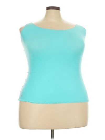 Pre-owned Assorted Brands Tank Top Teal Strapless Neckline Tops