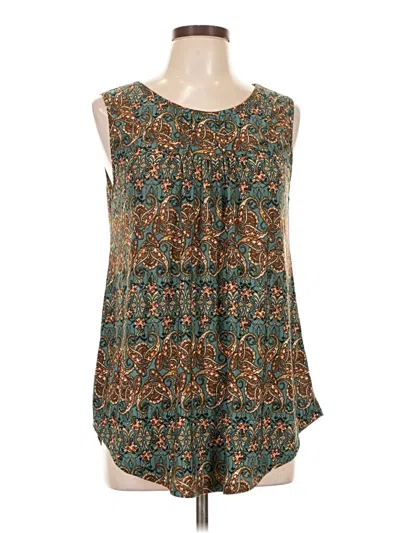 Pre-owned Assorted Brands Tank Top Teal Strapless Neckline Tops