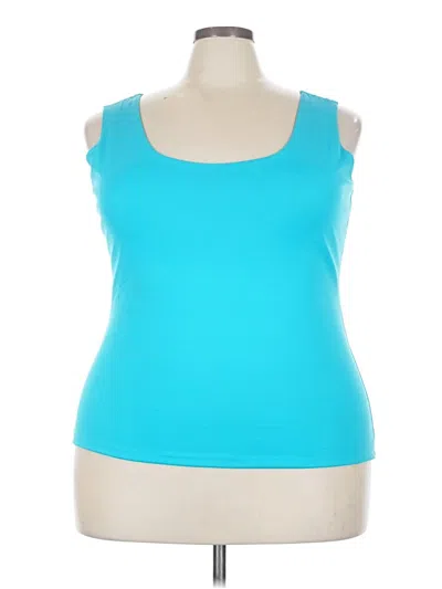 Pre-owned Assorted Brands Tank Top Teal Strapless Neckline Tops In Blue