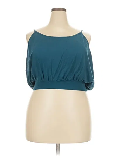 Pre-owned Assorted Brands Tank Top Teal Strapless Neckline Tops In Blue