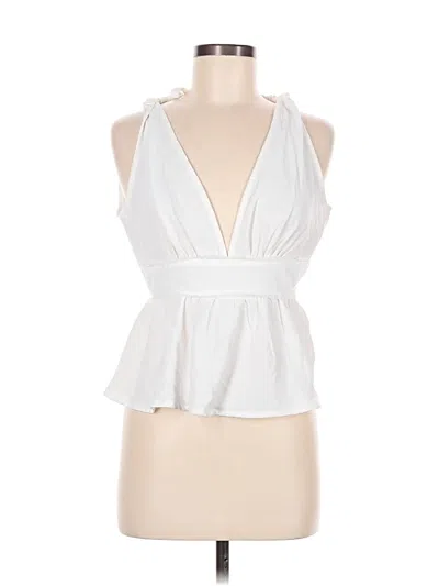 Pre-owned Assorted Brands Tank Top White Plunge Neckline Tops