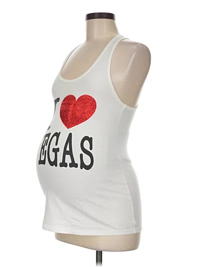 Pre-owned Assorted Brands Tank Top White Sweetheart Neckline Tops